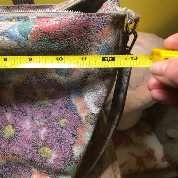 Beautiful ‘Borse In Pelle’ Italian Crackled Leather crossbody Bag - Picture 11 of 12